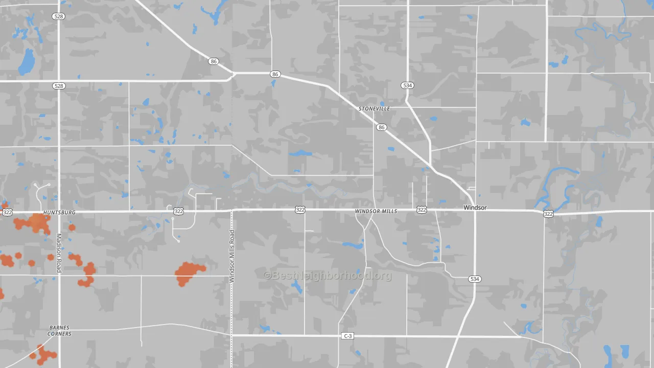 Bike Grade map of 44099, OH