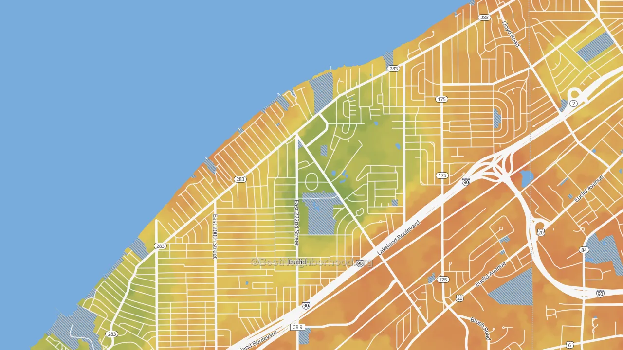 Bike Grade map of 44123, OH