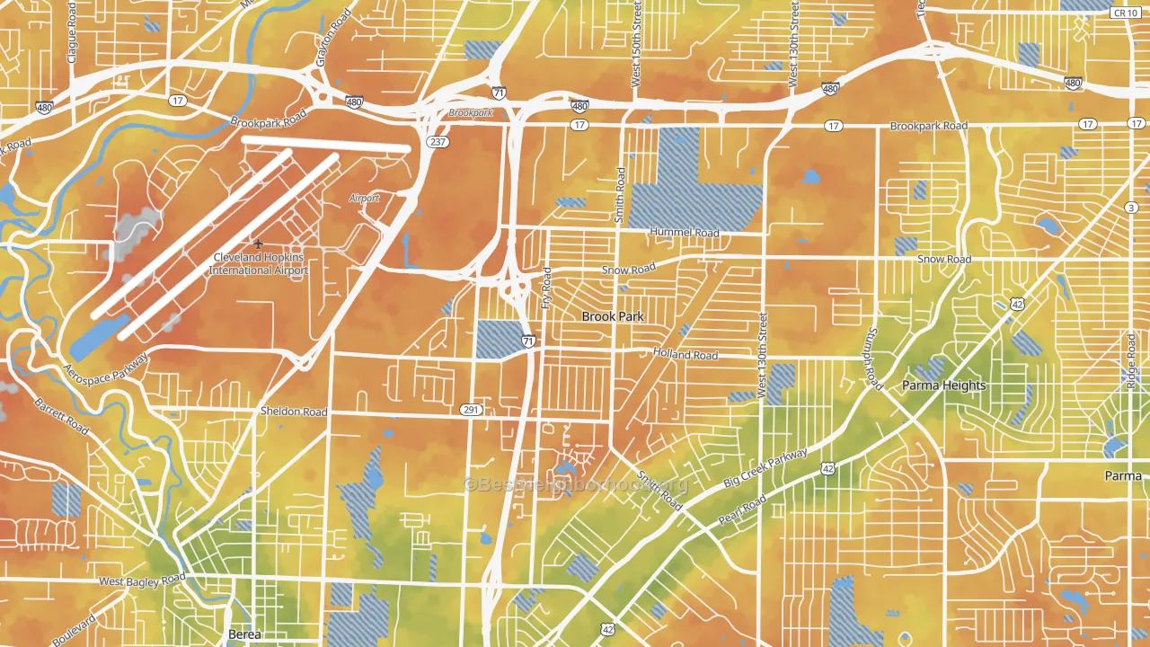 Bike Grade map of 44142, OH