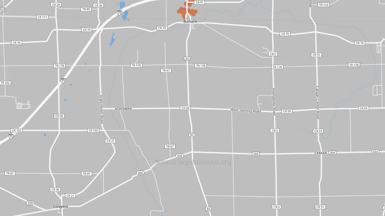 Bike Grade map of 44214, OH