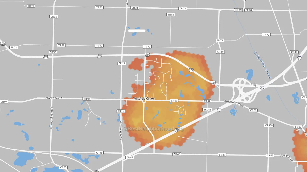 Bike Grade map of 44251, OH