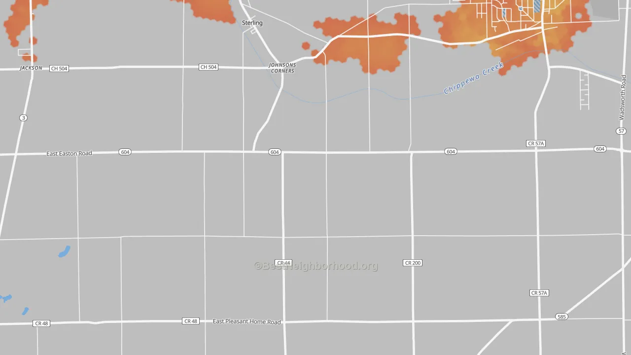 Bike Grade map of 44276, OH