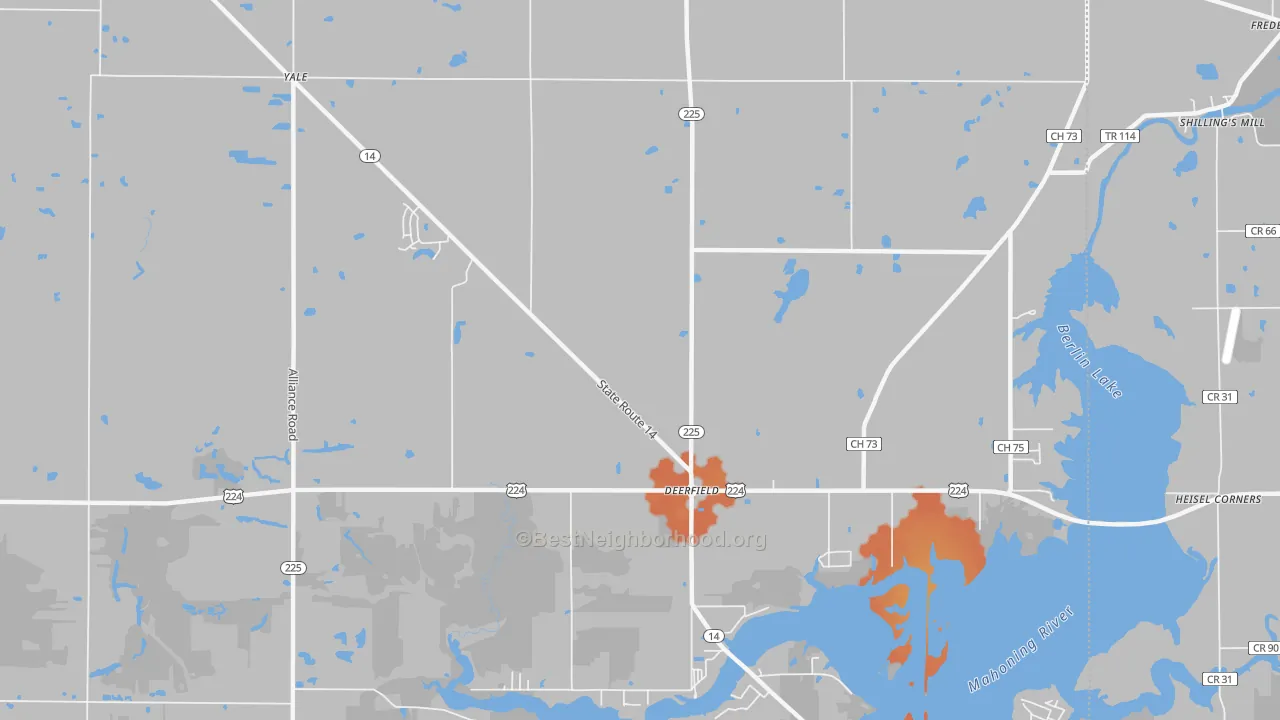 Bike Grade map of 44411, OH