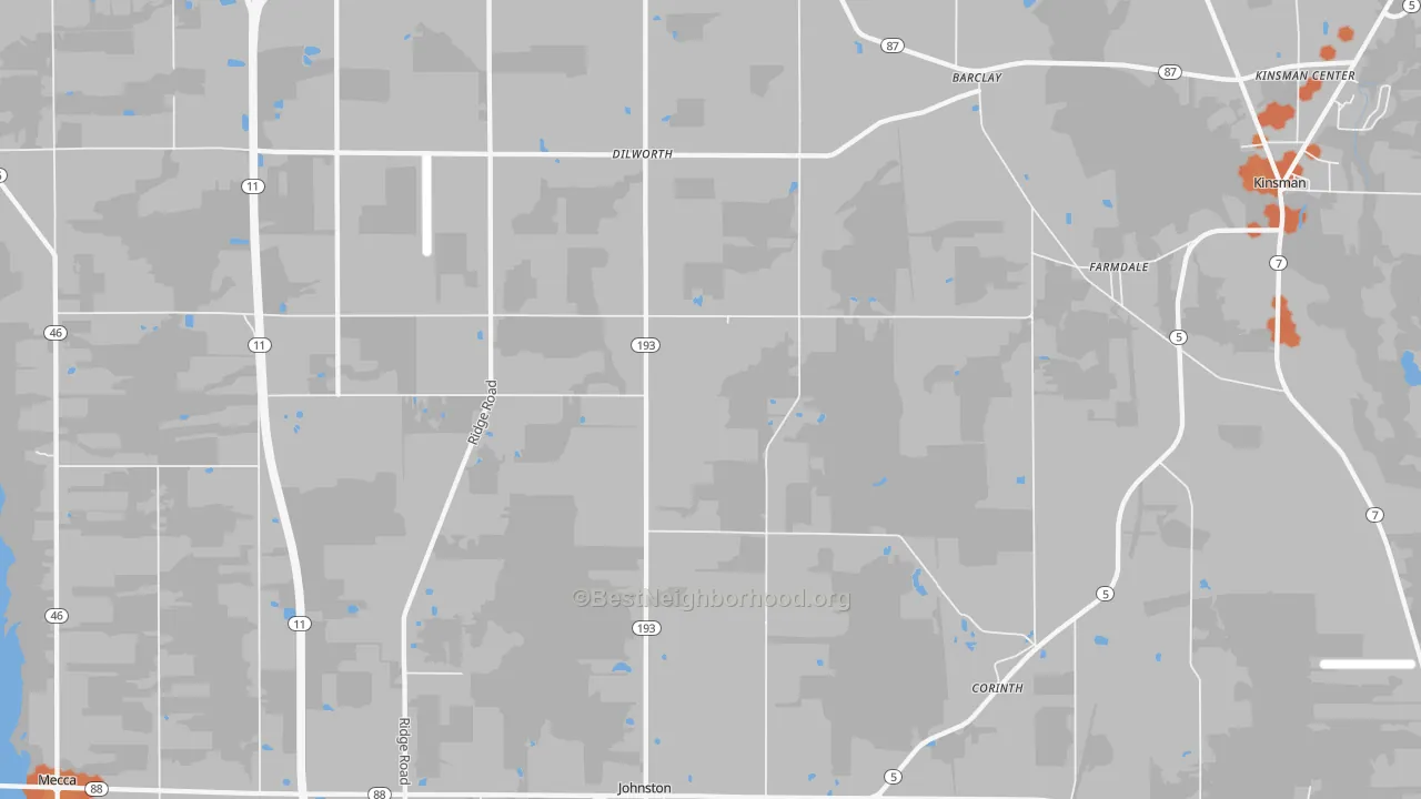 Bike Grade map of 44417, OH
