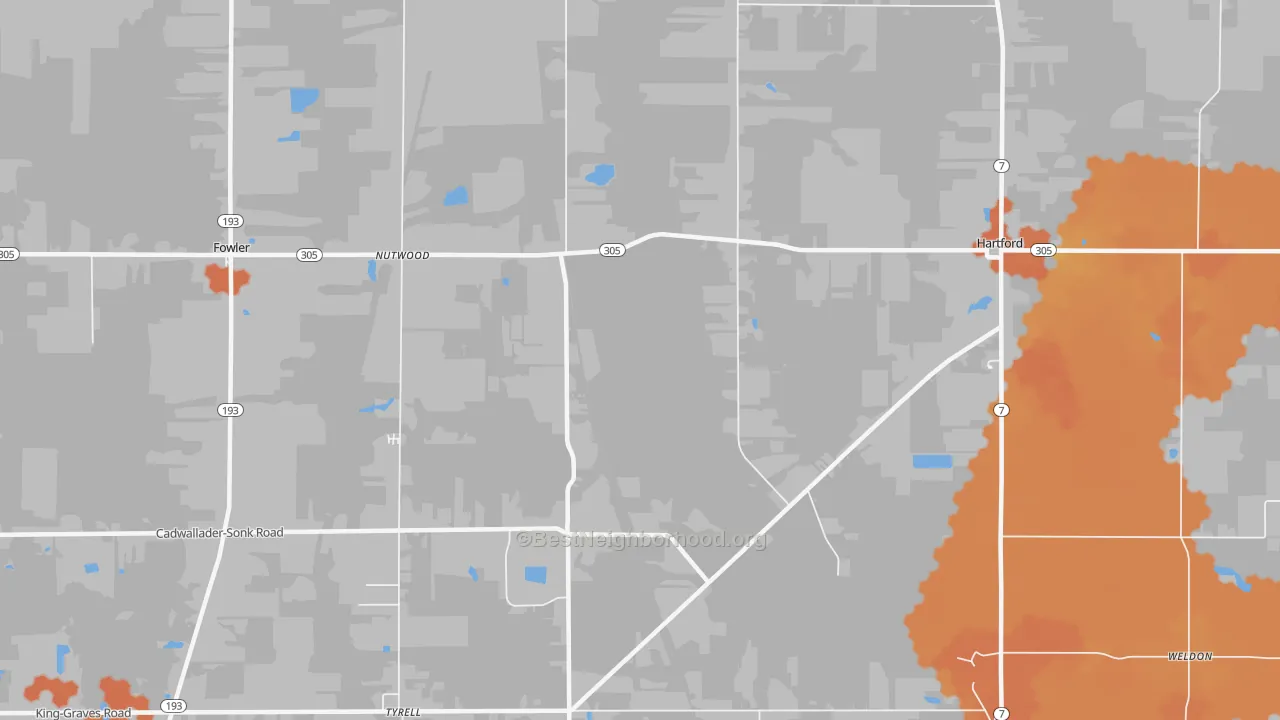 Bike Grade map of 44418, OH