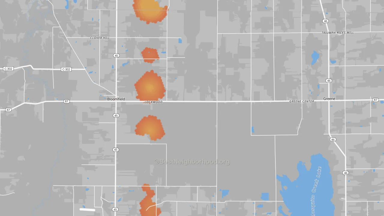 Bike Grade map of 44450, OH