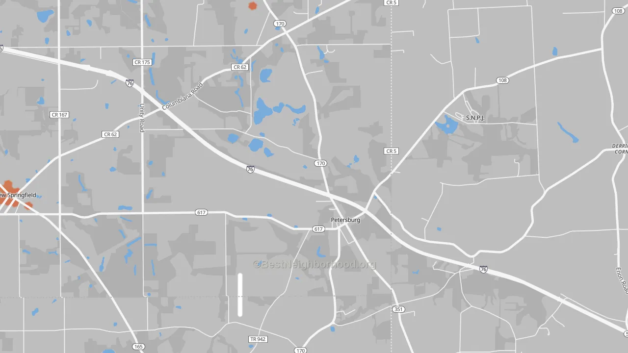 Bike Grade map of 44454, OH