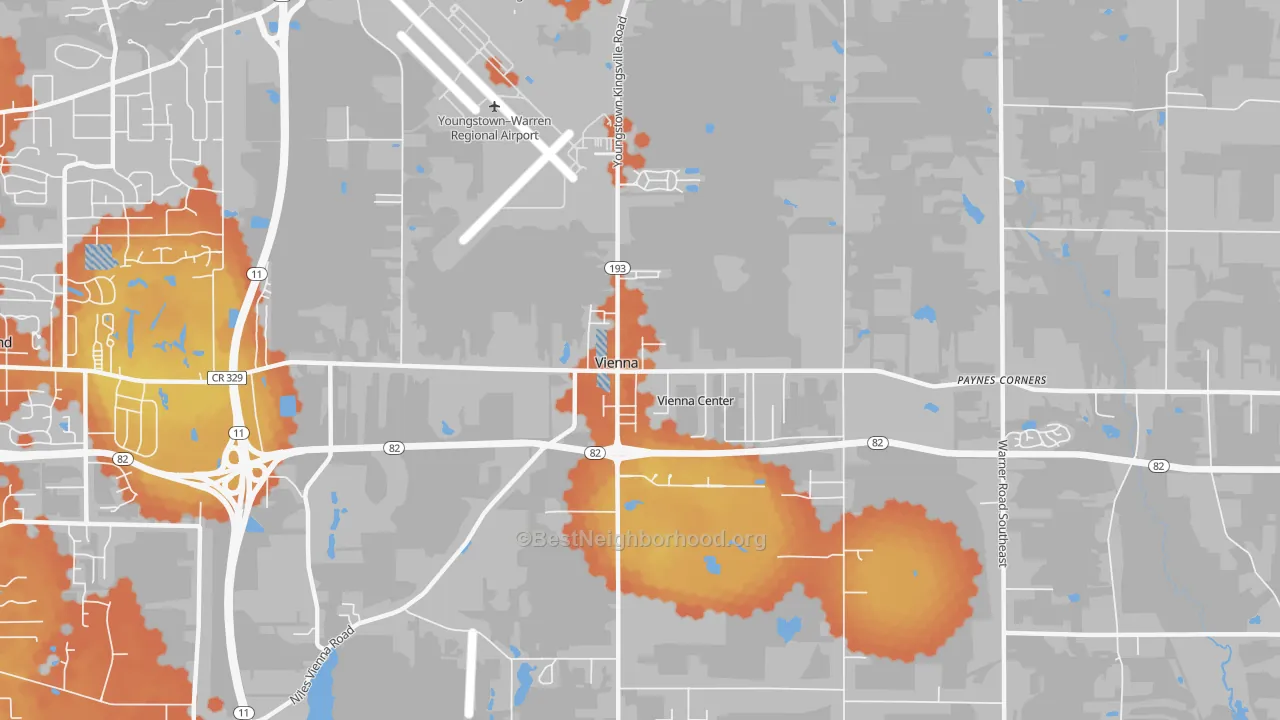 Bike Grade map of 44473, OH