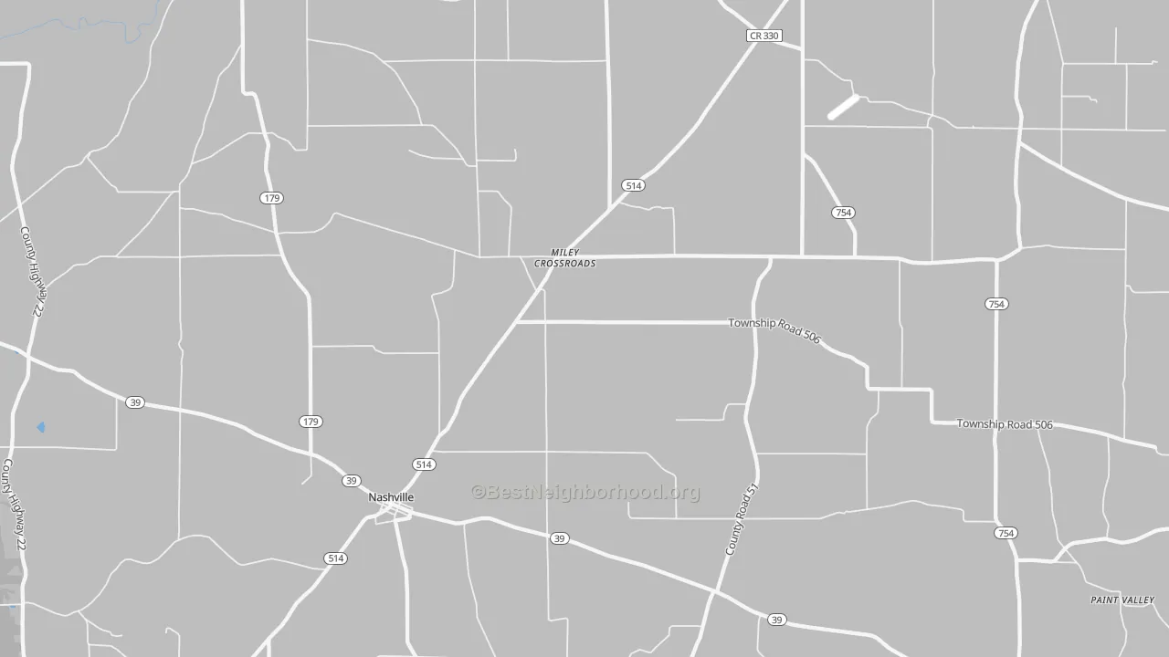 Bike Grade map of 44611, OH