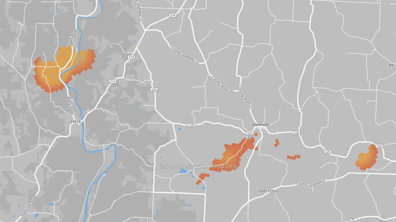 Bike Grade map of 44628, OH