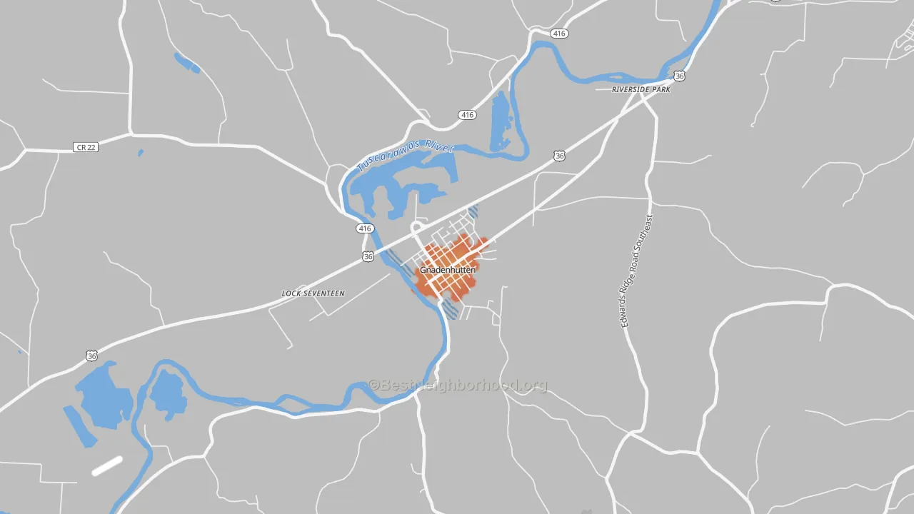 Bike Grade map of 44629, OH