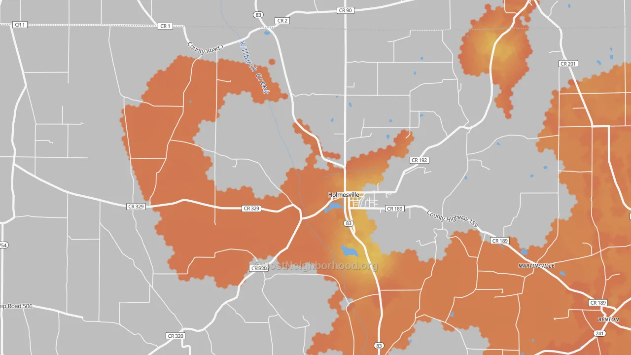 Bike Grade map of 44633, OH