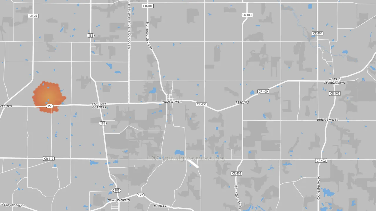 Bike Grade map of 44634, OH