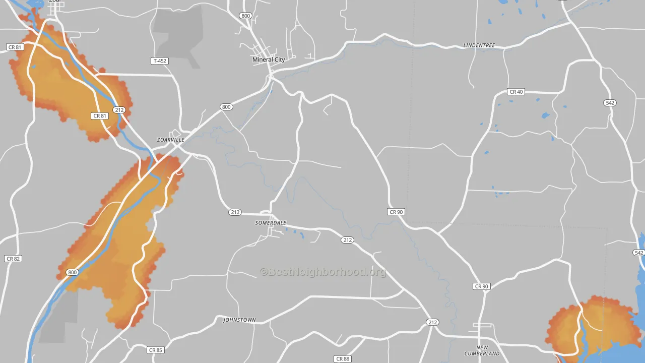 Bike Grade map of 44656, OH