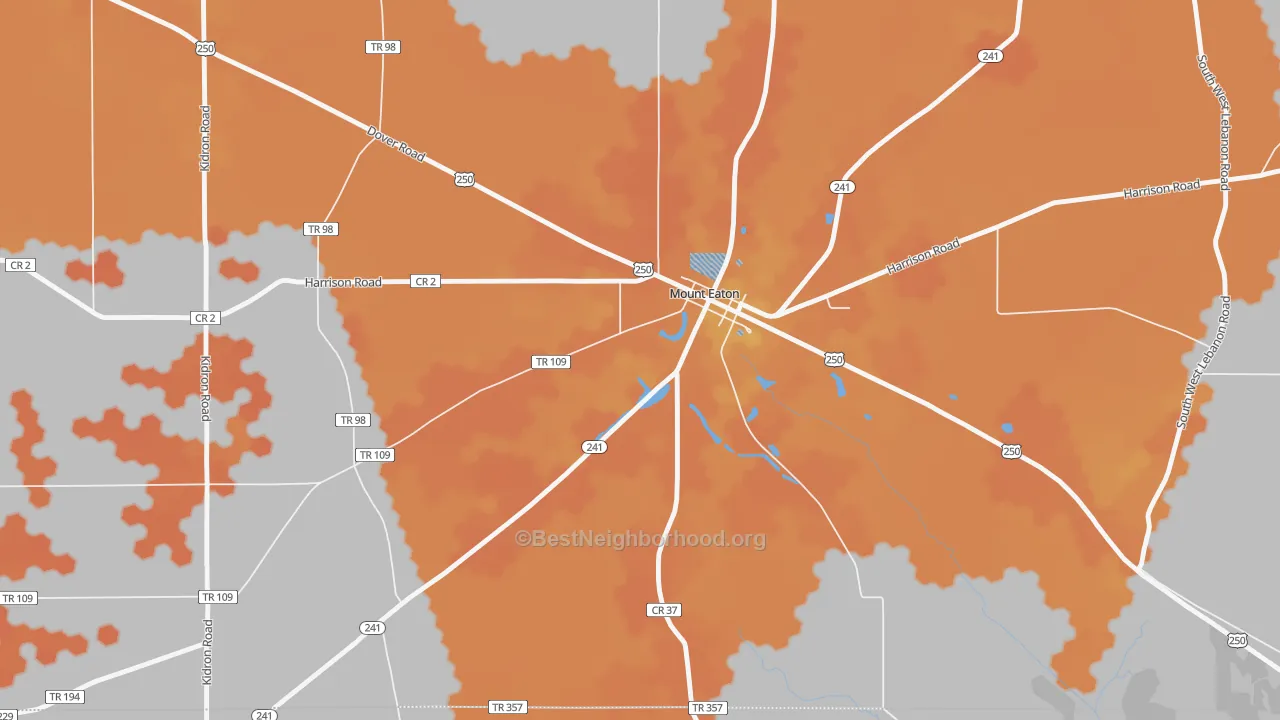 Bike Grade map of 44659, OH