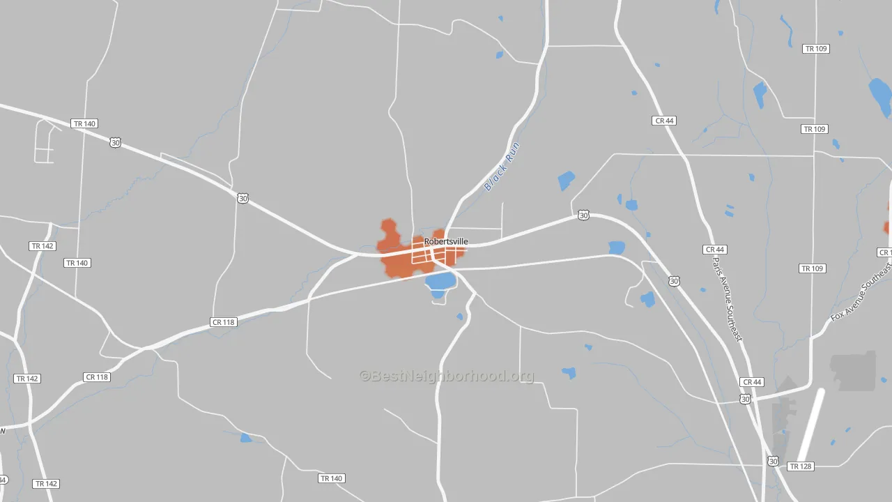 Bike Grade map of 44670, OH