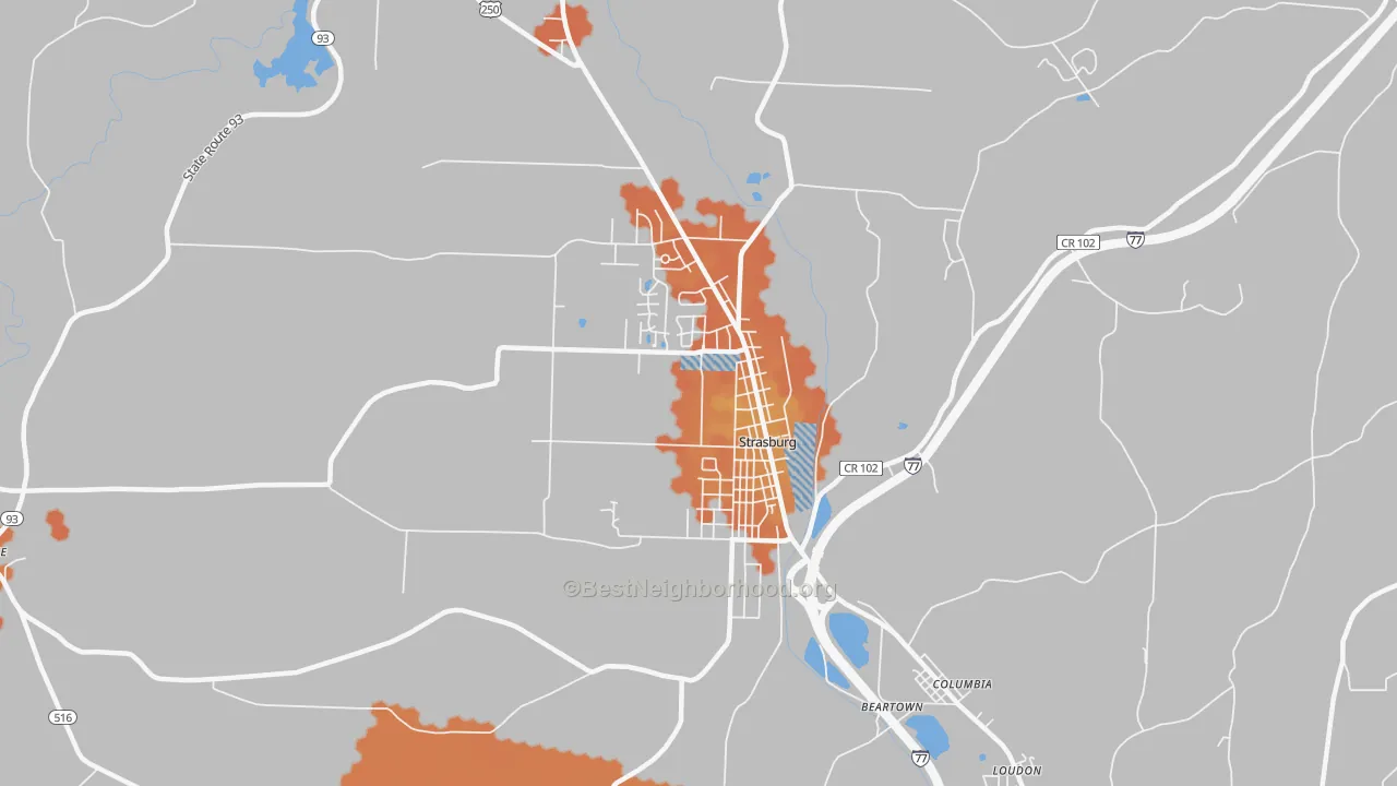 Bike Grade map of 44680, OH