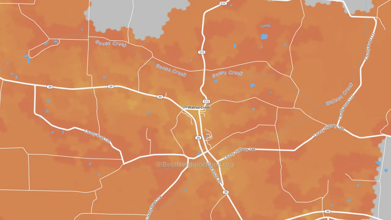 Bike Grade map of 44687, OH