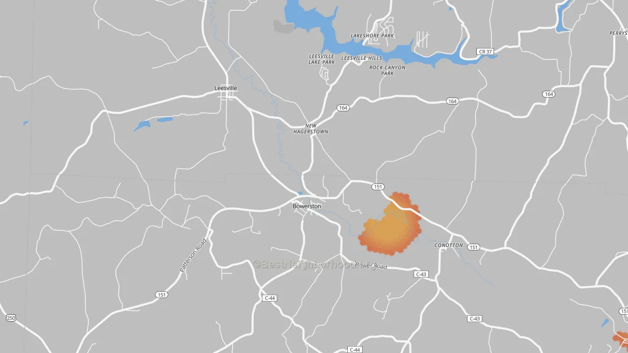 Bike Grade map of 44695, OH