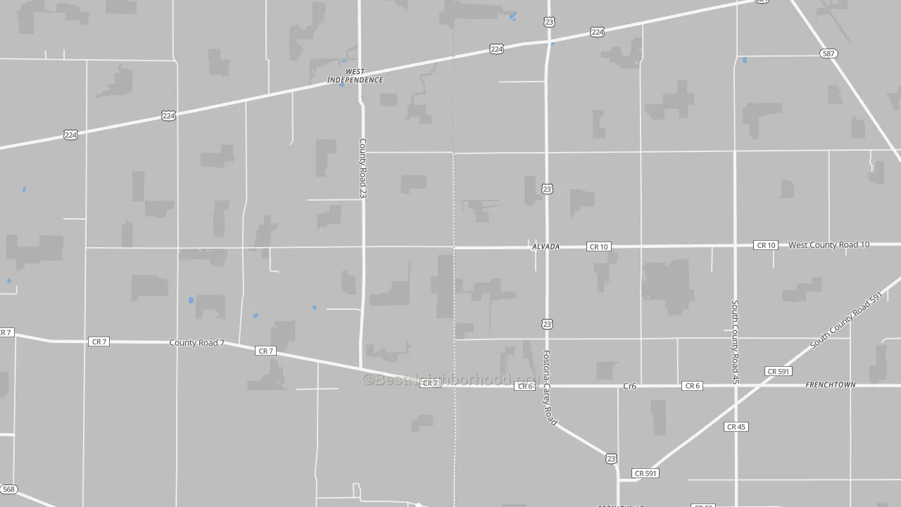 Bike Grade map of 44802, OH