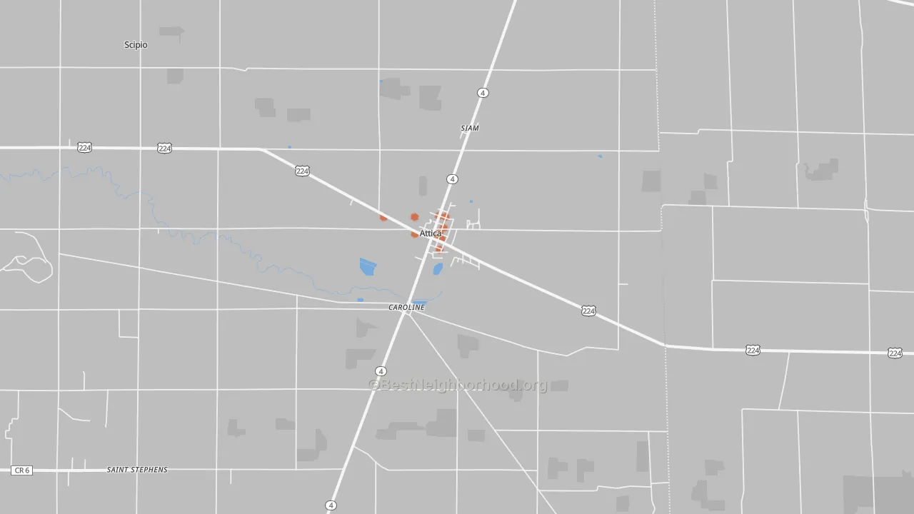 Bike Grade map of 44807, OH