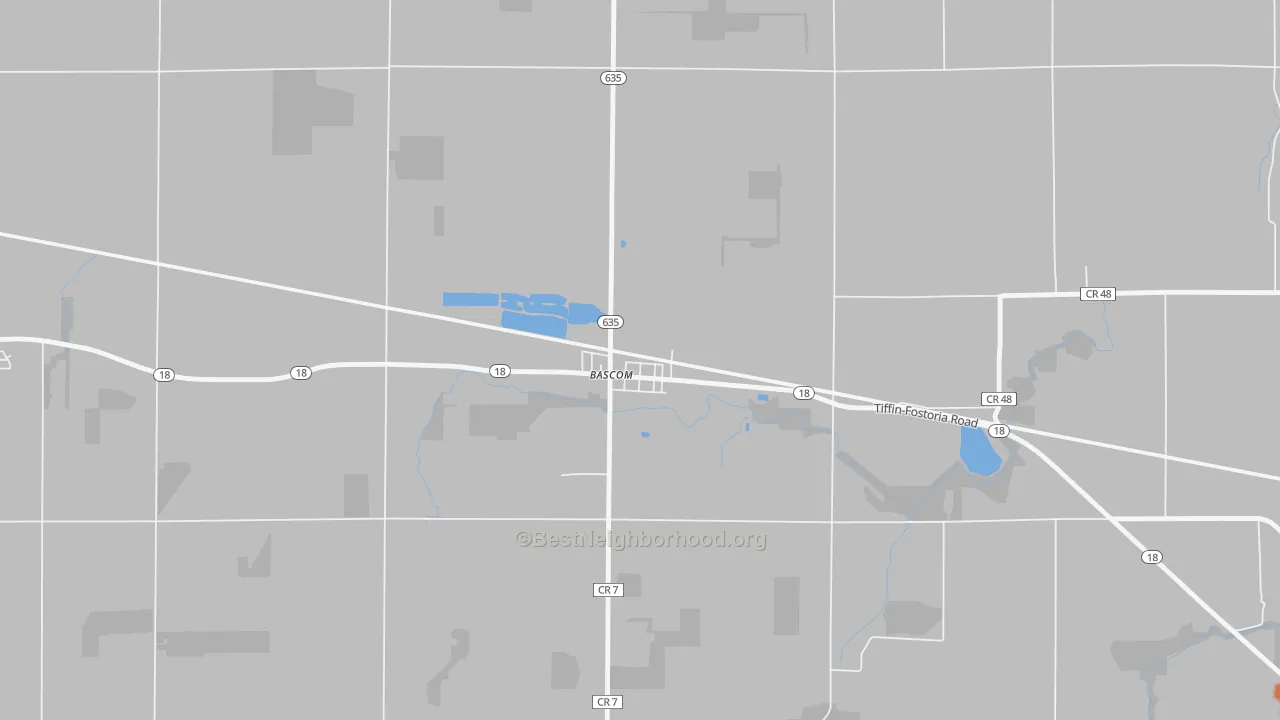 Bike Grade map of 44809, OH