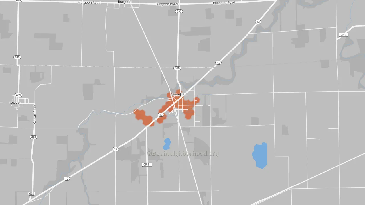 Bike Grade map of 44815, OH