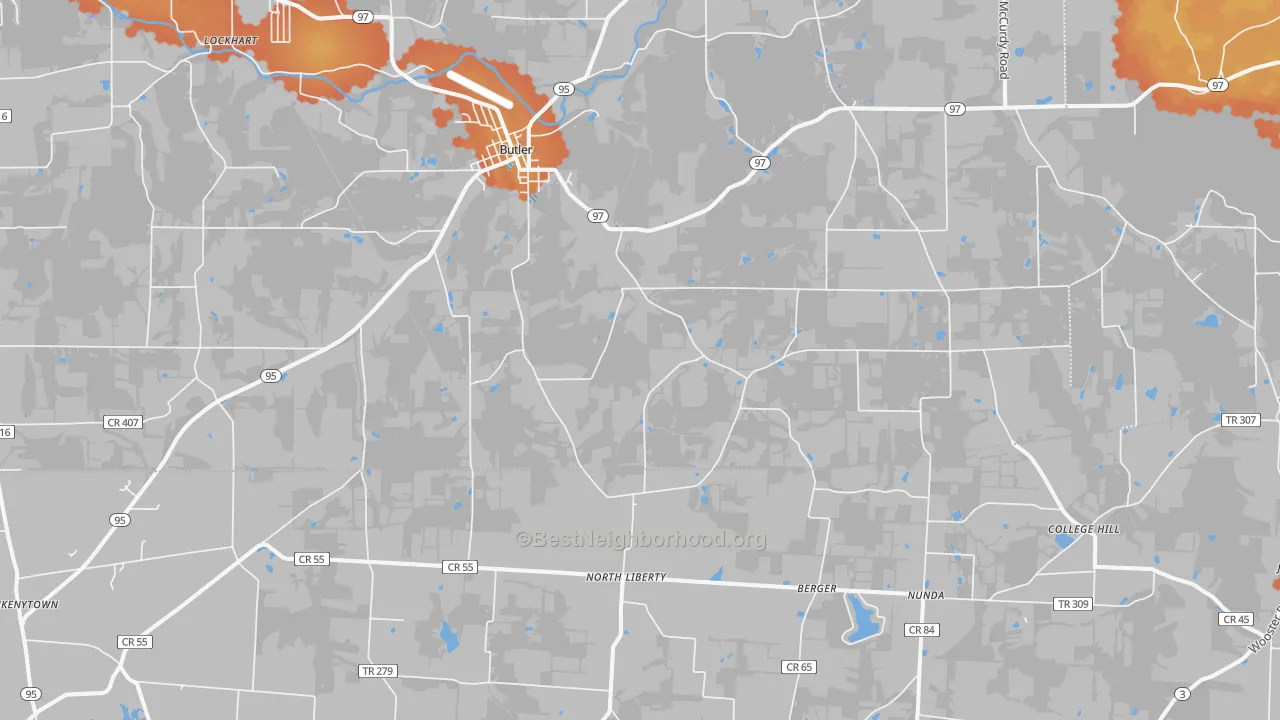 Bike Grade map of 44822, OH
