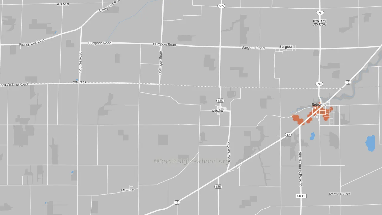 Bike Grade map of 44841, OH