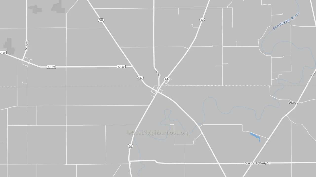 Bike Grade map of 44844, OH