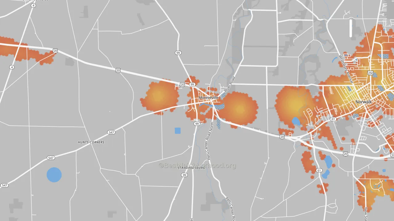 Bike Grade map of 44847, OH