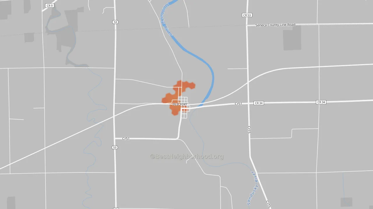 Bike Grade map of 44861, OH