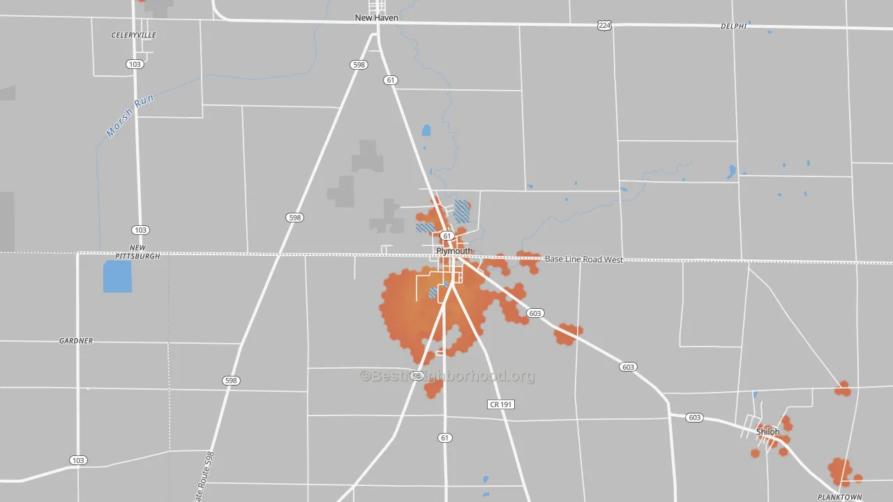 Bike Grade map of 44865, OH