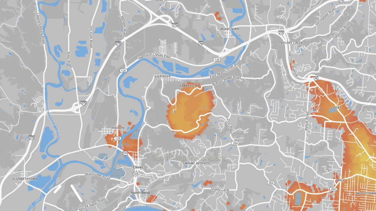 Bike Grade map of 45002, OH