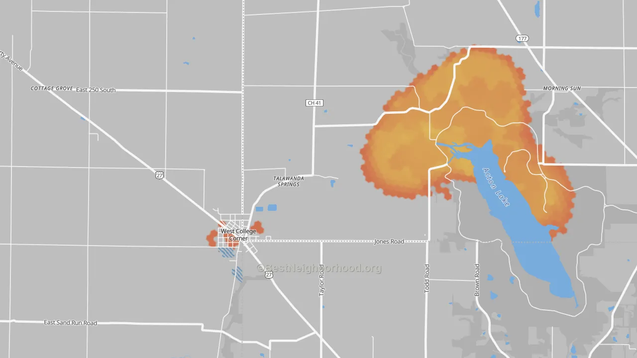 Bike Grade map of 45003, OH