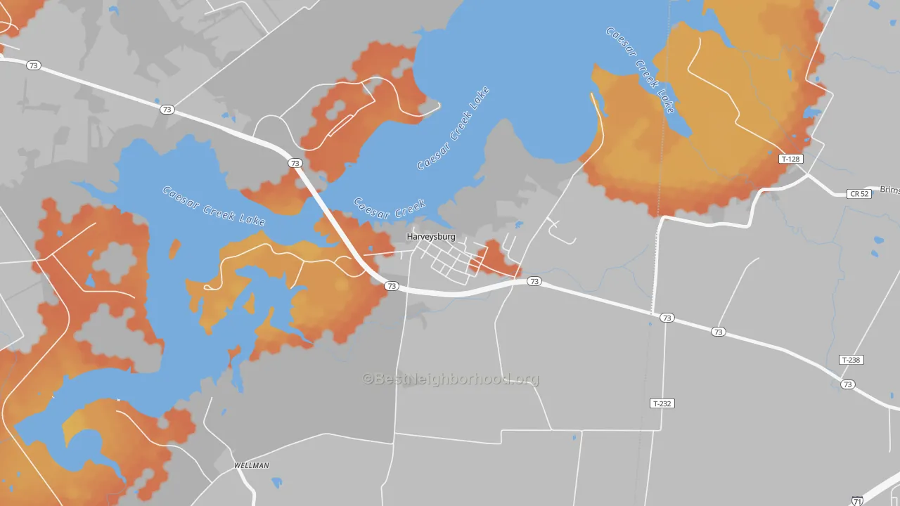 Bike Grade map of 45032, OH