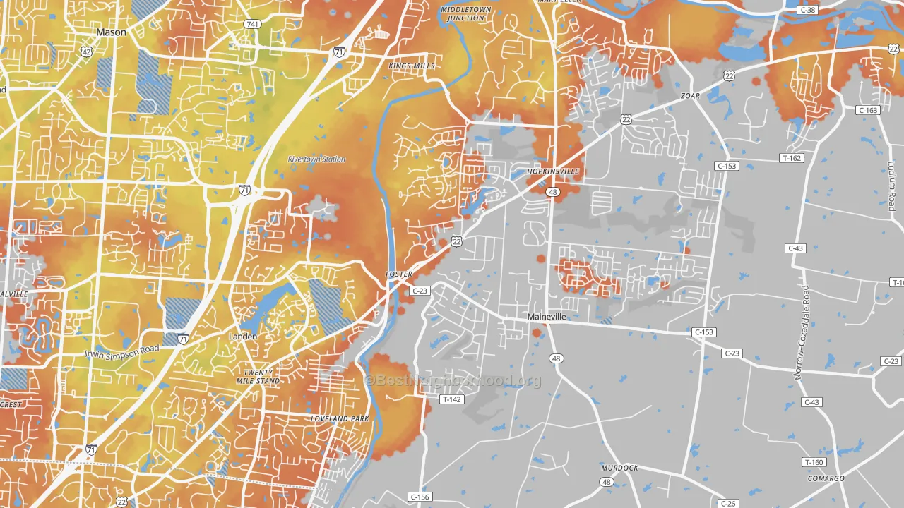 Bike Grade map of 45039, OH