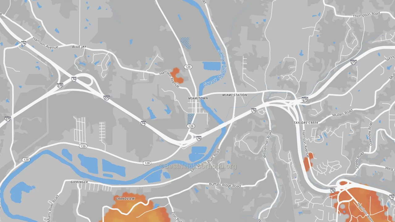 Bike Grade map of 45041, OH
