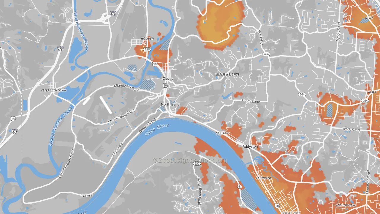 Bike Grade map of 45052, OH