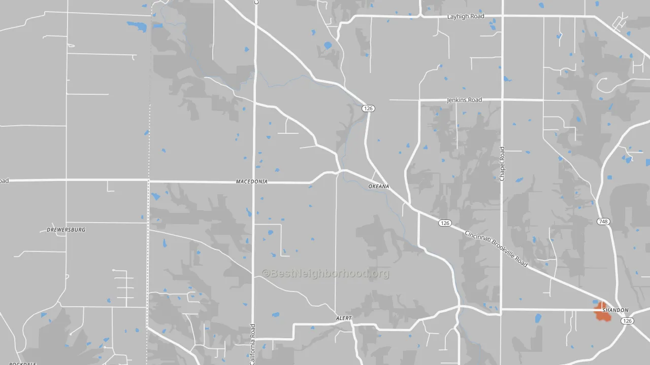 Bike Grade map of 45053, OH
