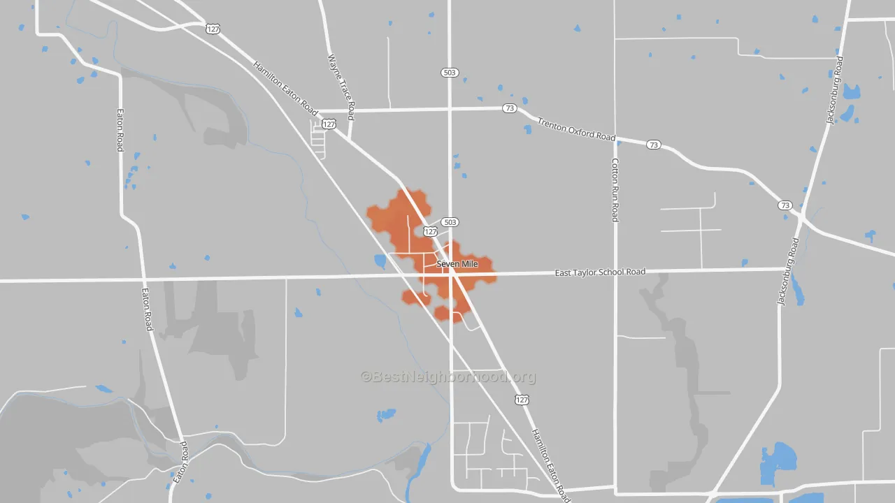 Bike Grade map of 45062, OH