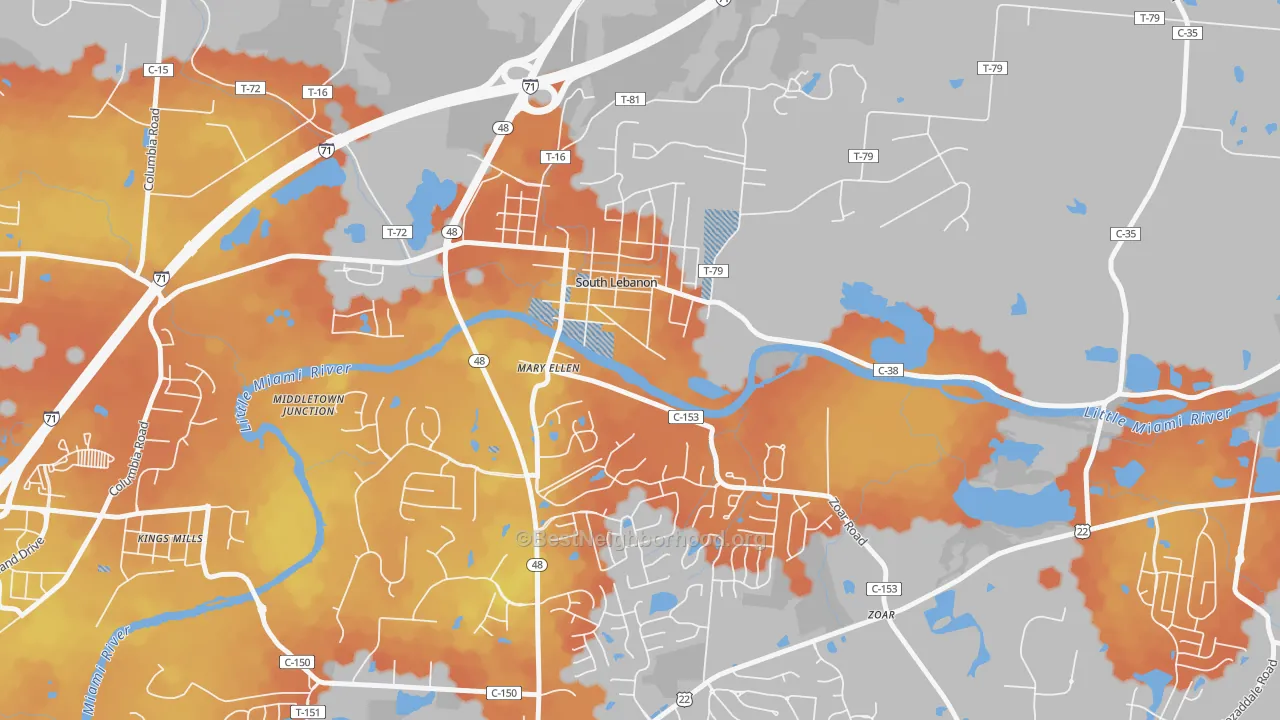Bike Grade map of 45065, OH