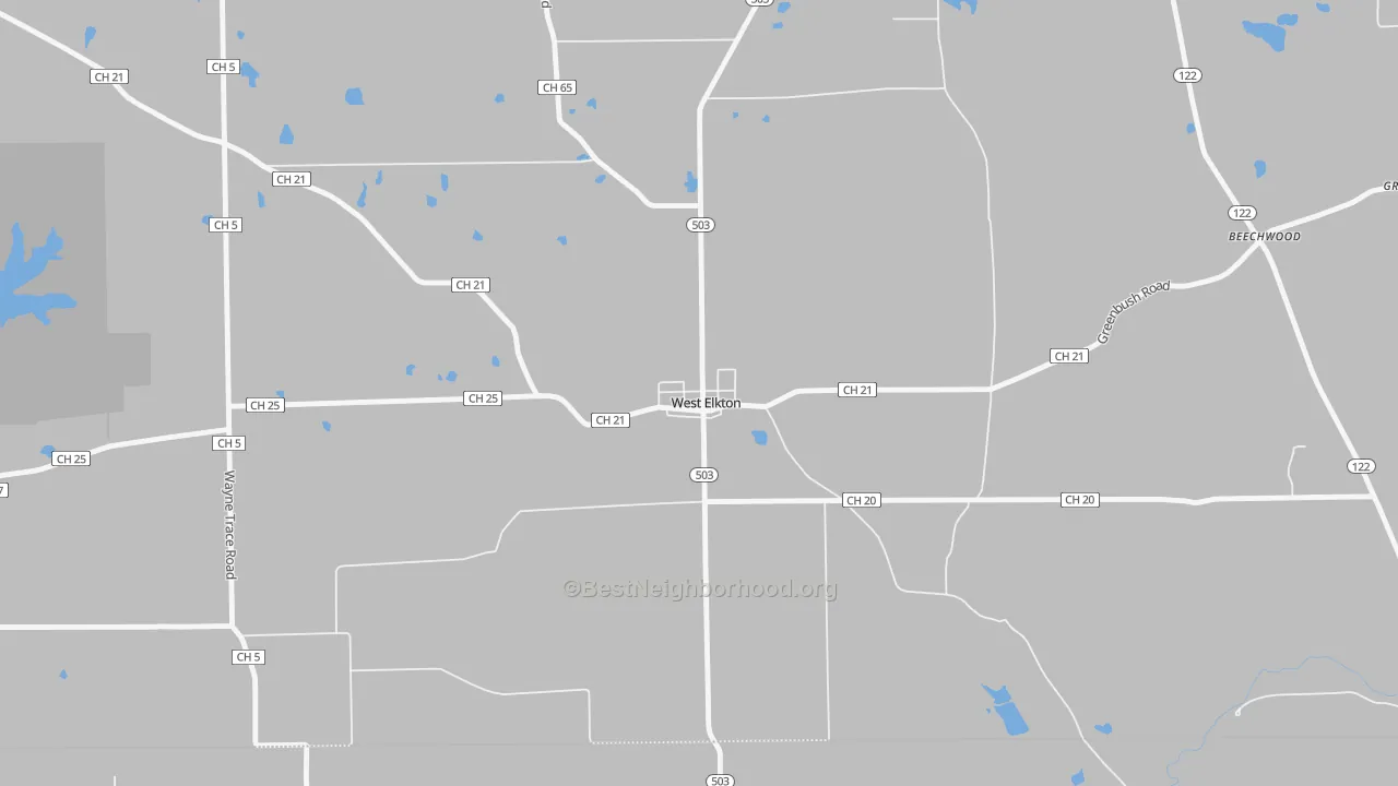 Bike Grade map of 45070, OH