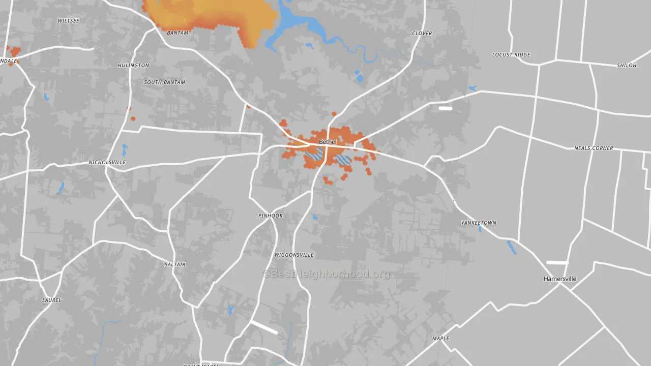 Bike Grade map of 45106, OH