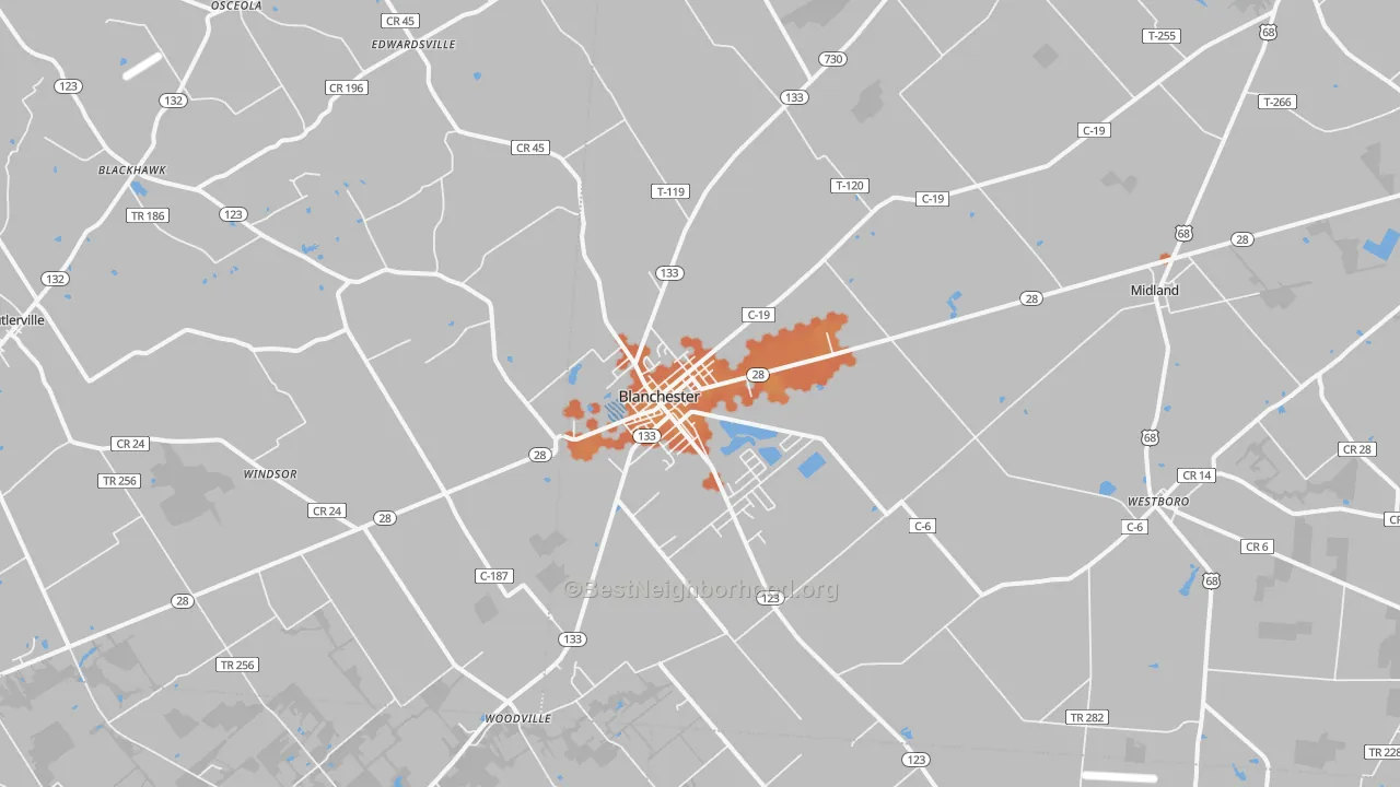 Bike Grade map of 45107, OH
