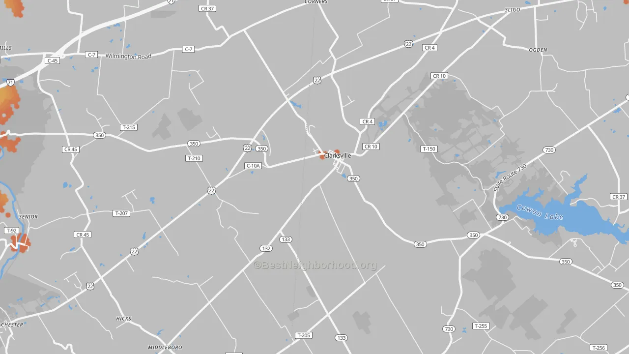 Bike Grade map of 45113, OH