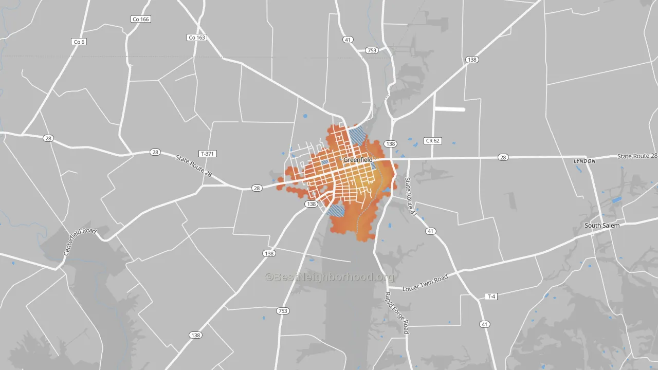 Bike Grade map of 45123, OH