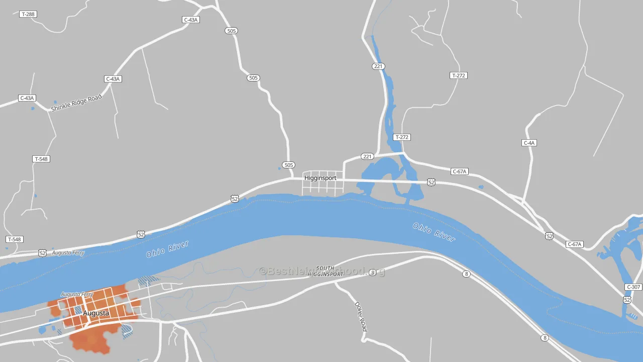 Bike Grade map of 45131, OH