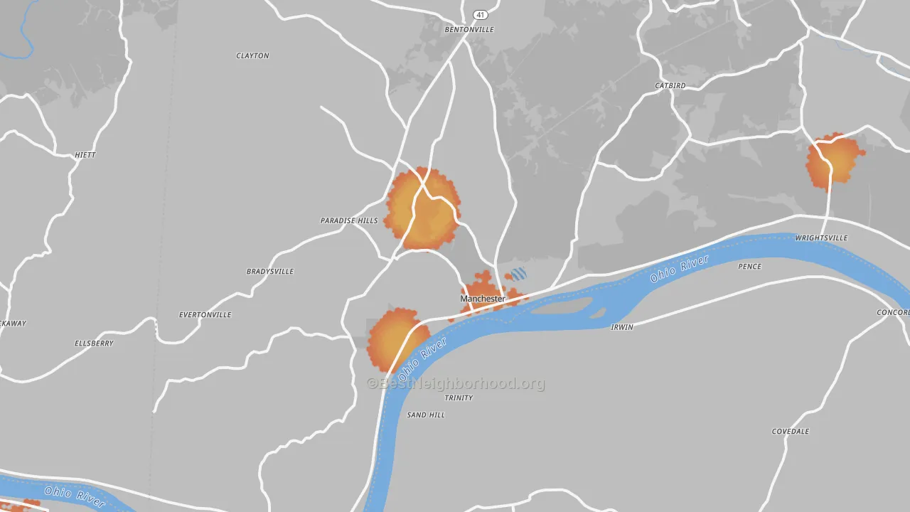 Bike Grade map of 45144, OH