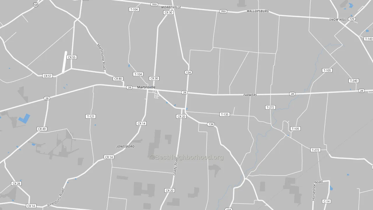 Bike Grade map of 45146, OH